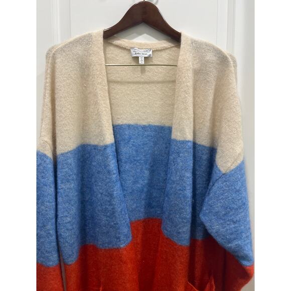 & Other Stories Mohair & Wool Oversized Color Block Cardigan Sz S - Picture 3 of 10